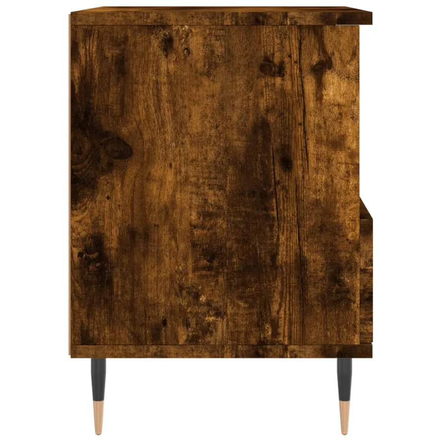 Tables de chevet 2 pcs chêne fumé 40x35x50 cm bois ingénierie - 8
