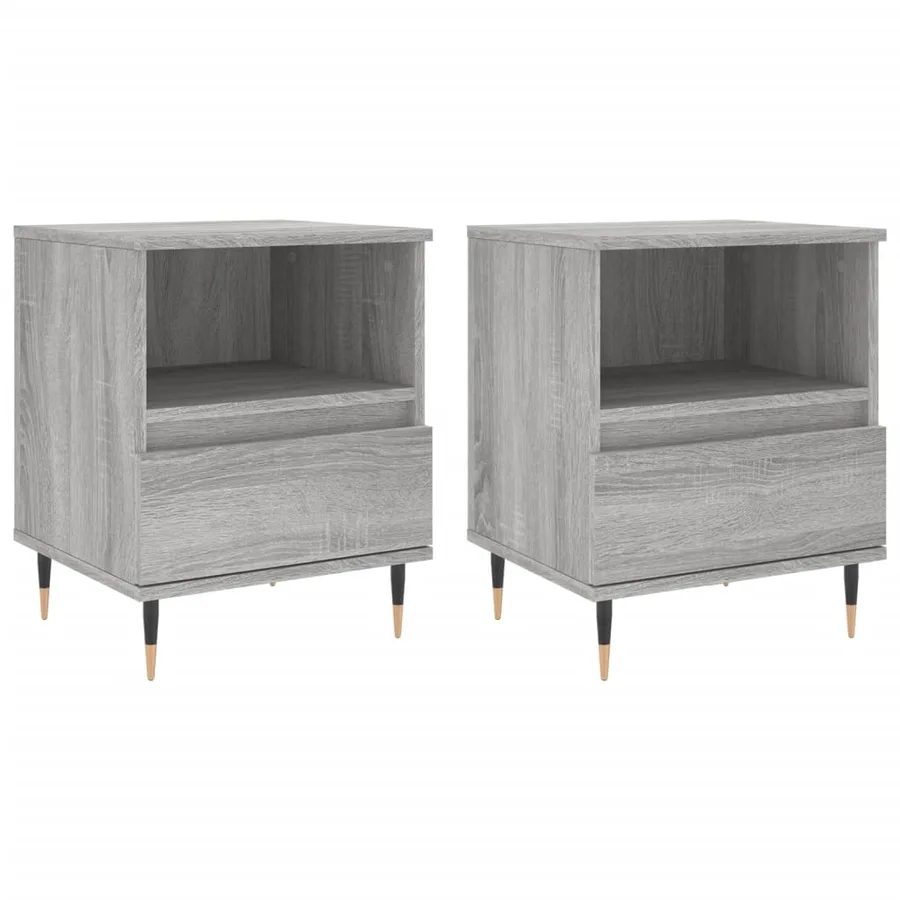 Tables de chevet 2 pcs sonoma gris 40x35x50 cm bois ingénierie - 2
