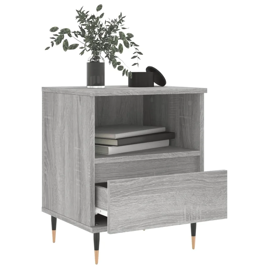 Tables de chevet 2 pcs sonoma gris 40x35x50 cm bois ingénierie - 4