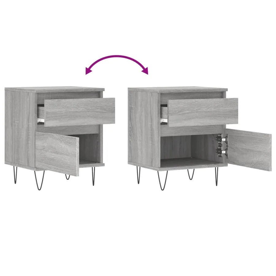 Tables de chevet 2 pcs sonoma gris 40x35x50 cm bois ingénierie - 11