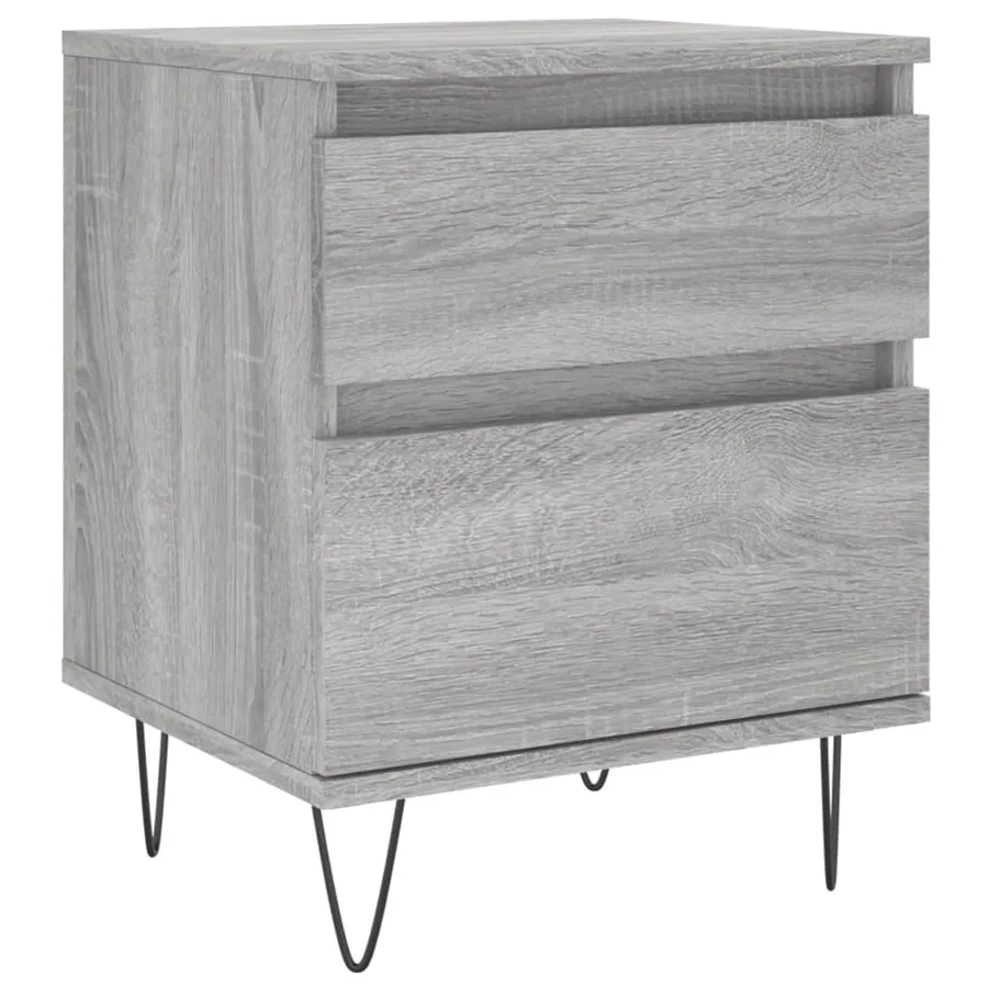 Tables de chevet 2 pcs sonoma gris 40x35x50 cm bois ingénierie - 3