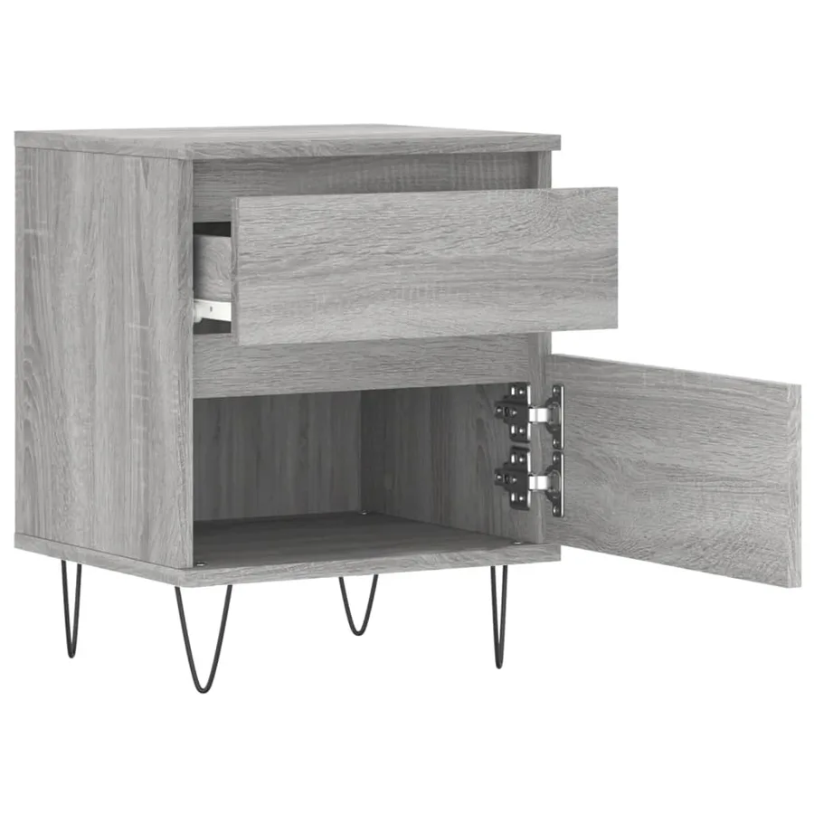 Tables de chevet 2 pcs sonoma gris 40x35x50 cm bois ingénierie - 5