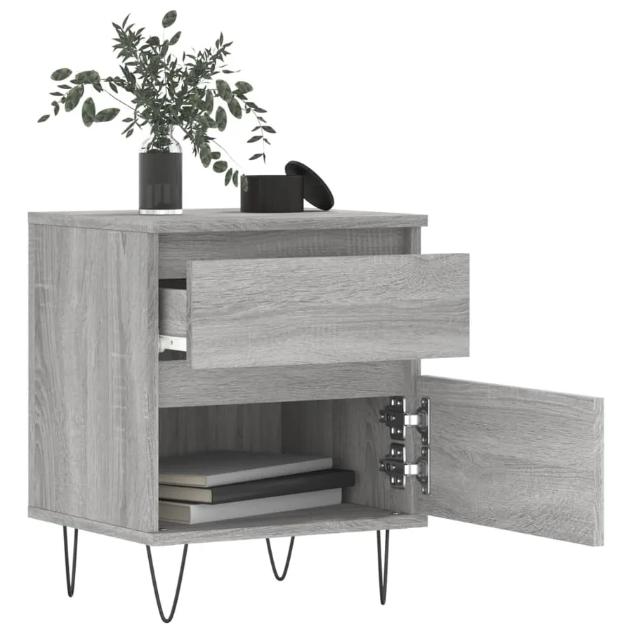 Tables de chevet 2 pcs sonoma gris 40x35x50 cm bois ingénierie - 8