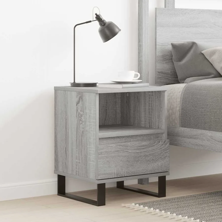 Table de chevet sonoma gris 40x35x50 cm bois d’ingénierie