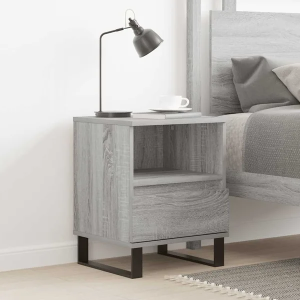 Table de chevet sonoma gris 40x35x50 cm bois d’ingénierie