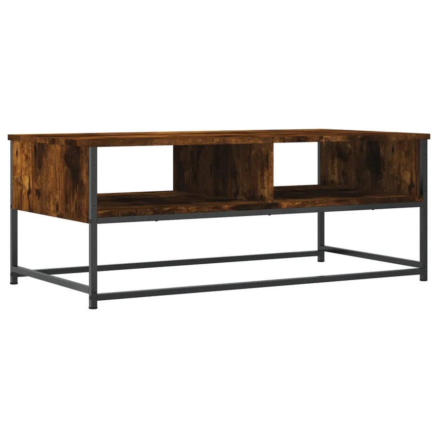 Table basse chêne fumé 100x51x40 cm bois d'ingénierie - 2