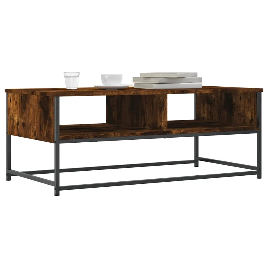Table basse chêne fumé 100x51x40 cm bois d'ingénierie - 3