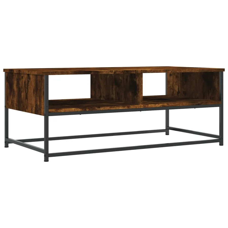 Table basse chêne fumé 100x51x40 cm bois d'ingénierie - 6