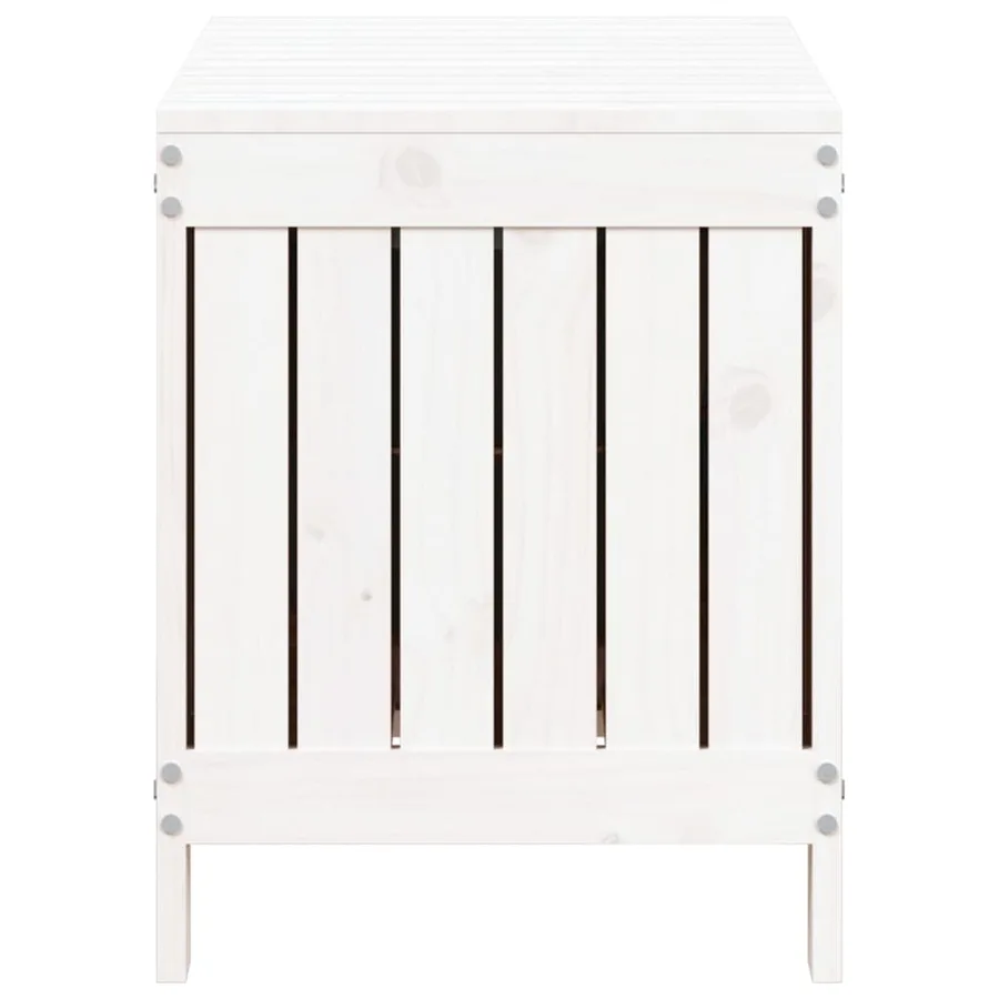 Boîte de rangement de jardin Blanc 76x42,5x54 cm Bois de pin - 7