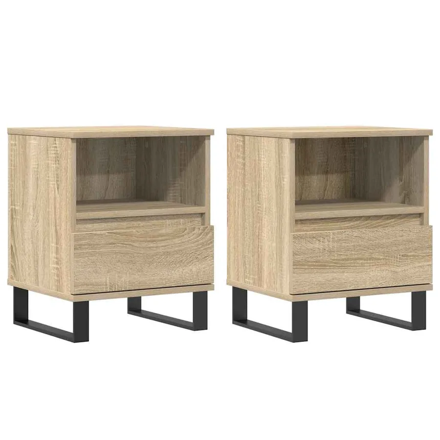 Tables de chevet 2 pcs chêne sonoma 40x35x50 cm bois ingénierie - 2