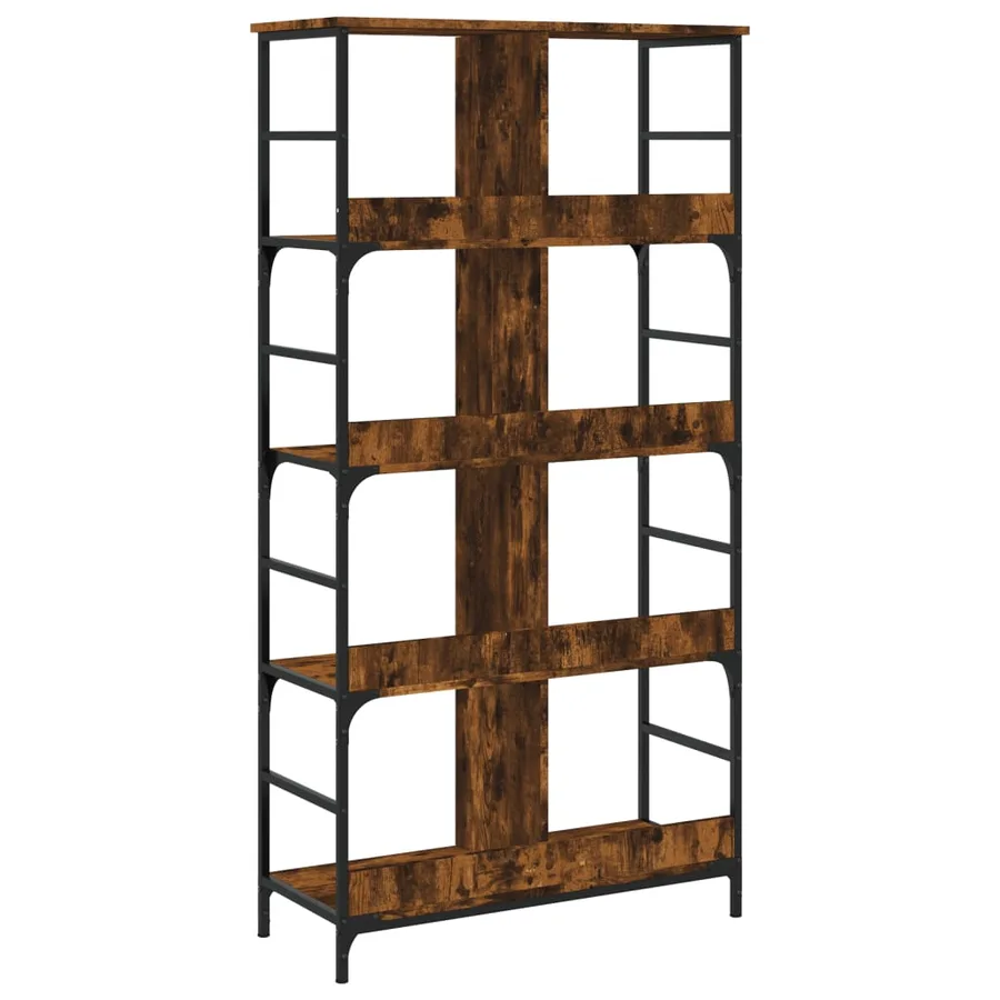 Bibliothèque chêne fumé 78,5x33x153 cm bois d'ingénierie - 6