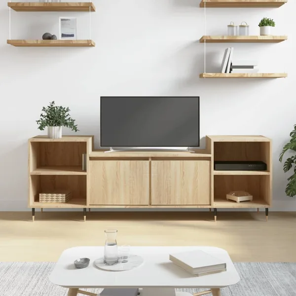 Meuble TV Chêne sonoma 160x35x55 cm Bois d'ingénierie
