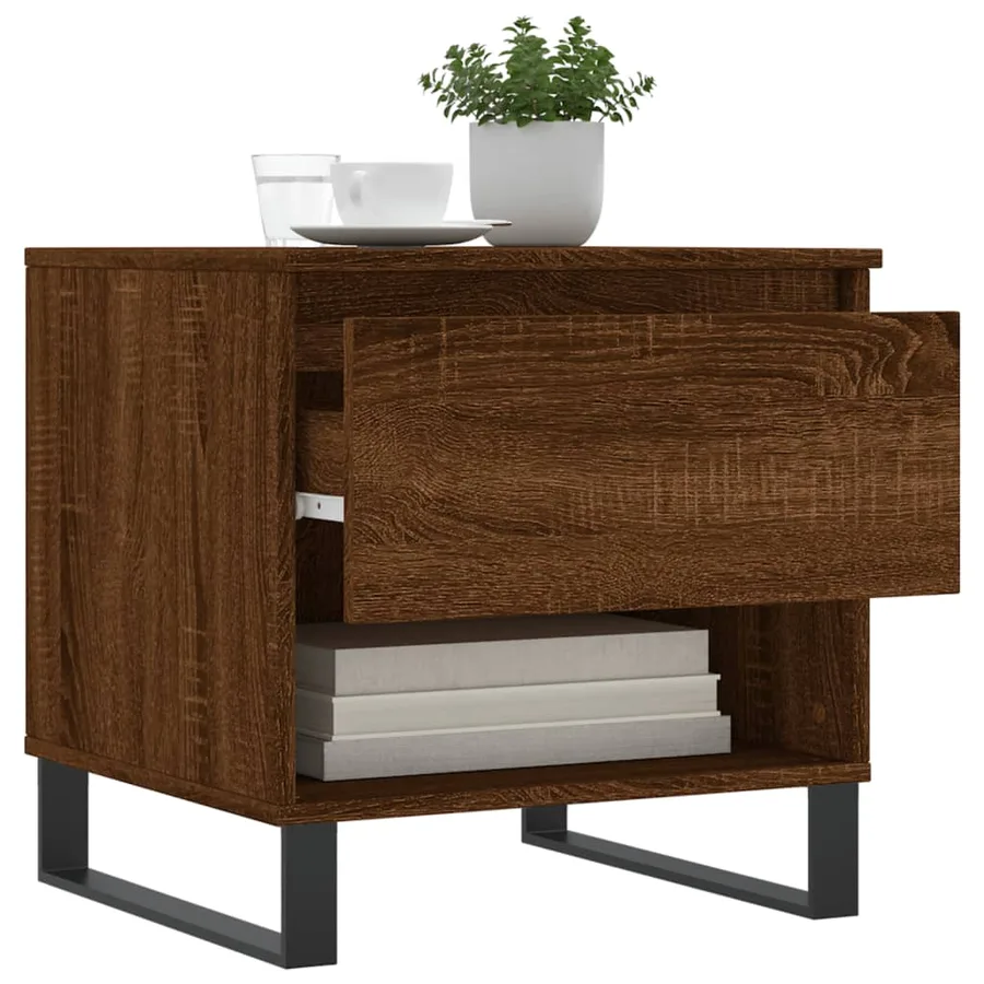 Tables basses 2 pcs chêne marron 50x46x50 cm bois d'ingénierie - 4
