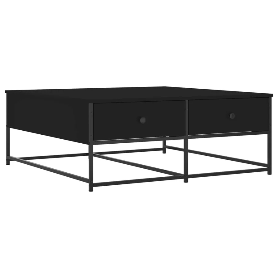 Table basse noir 100x99x40 cm bois d'ingénierie - 2
