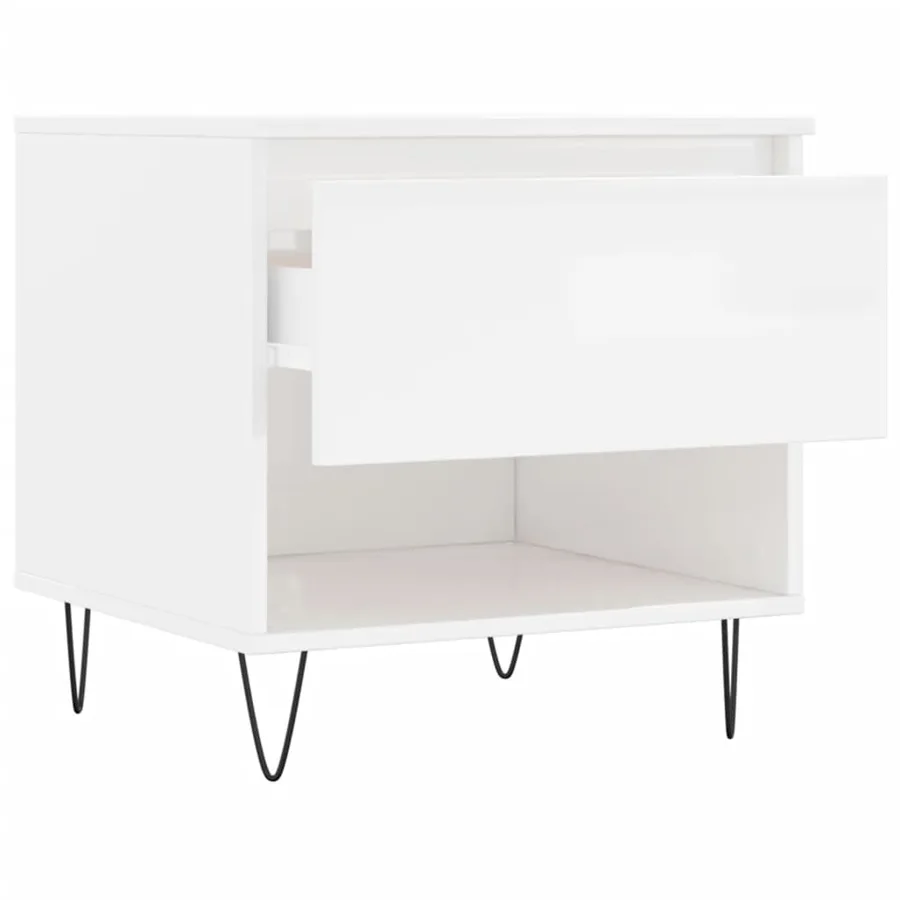 Tables basses 2 pcs blanc brillant 50x46x50cm bois d'ingénierie - 7