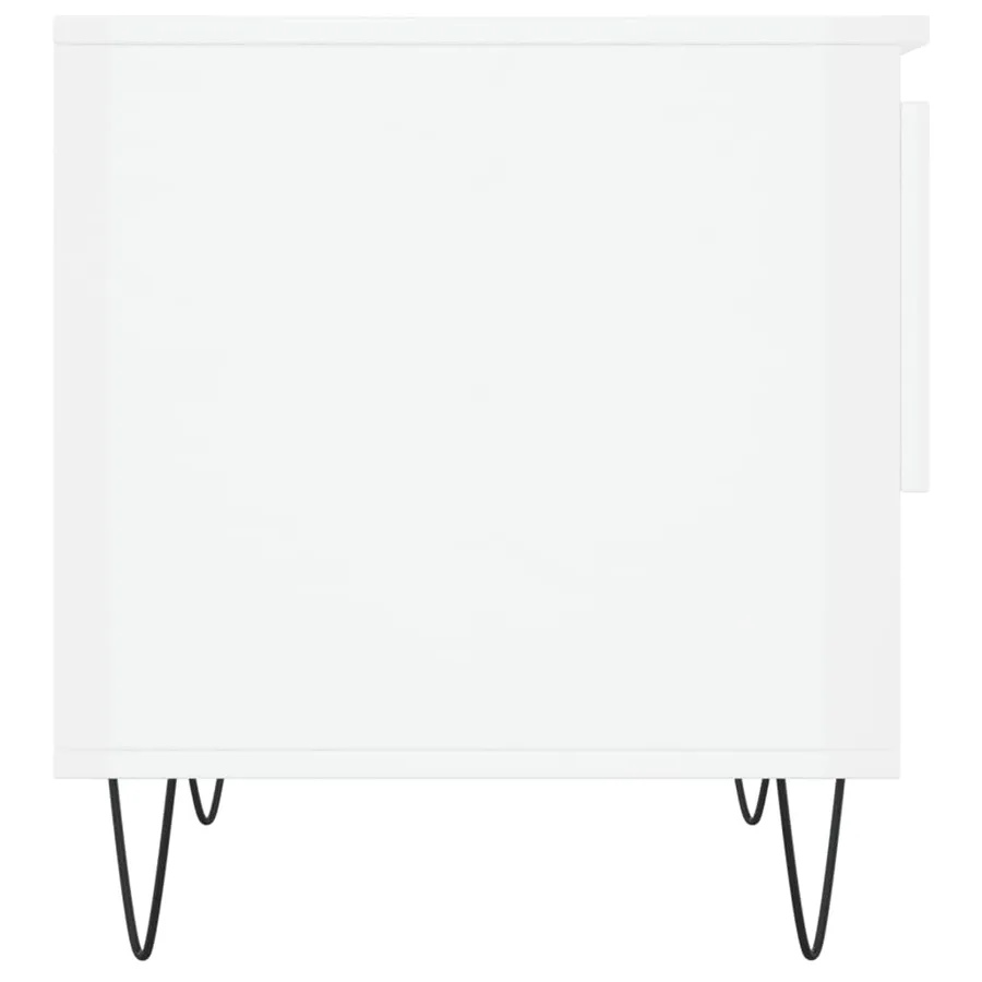 Tables basses 2 pcs blanc brillant 50x46x50cm bois d'ingénierie - 8
