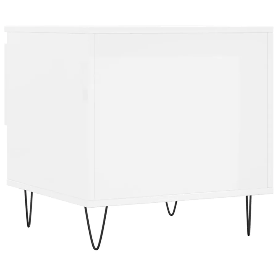 Tables basses 2 pcs blanc brillant 50x46x50cm bois d'ingénierie - 9