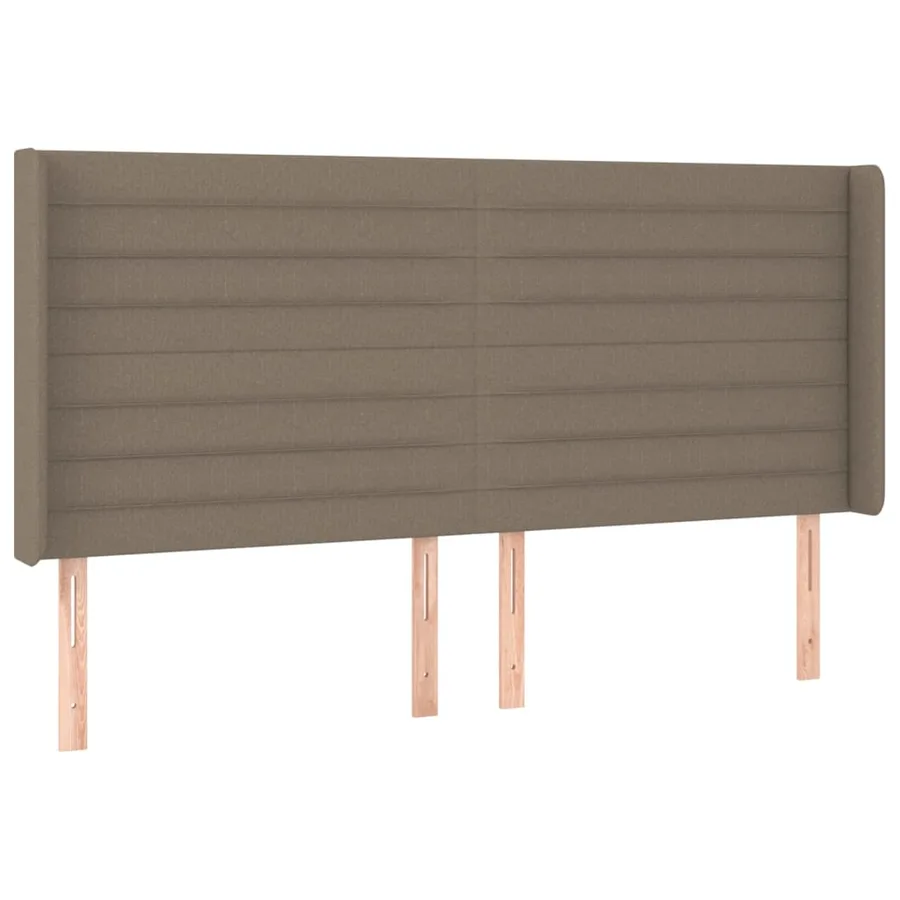 Tête de lit avec oreilles Taupe 203x16x118/128 cm Tissu - 2