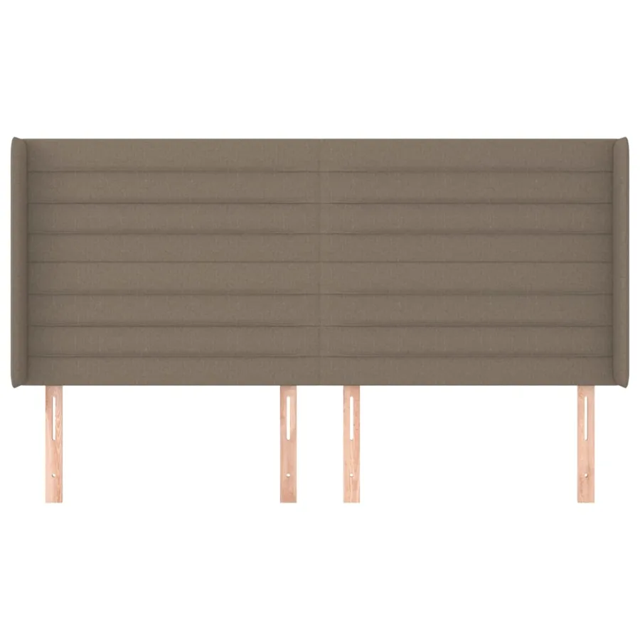 Tête de lit avec oreilles Taupe 203x16x118/128 cm Tissu - 3