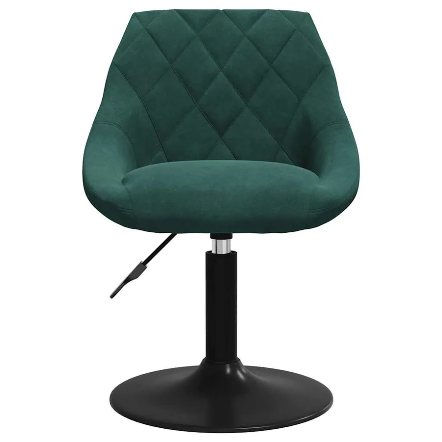 Chaises pivotantes à manger lot de 4 vert foncé velours - 4