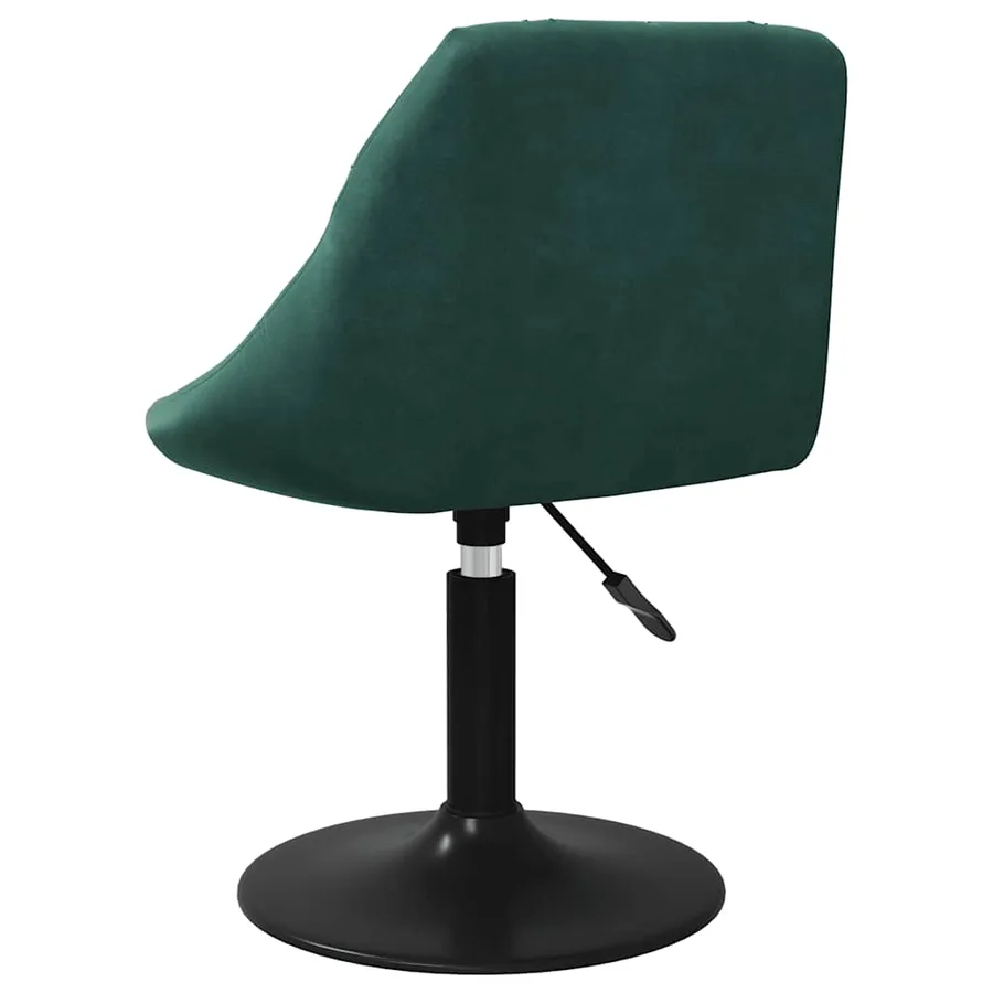Chaises pivotantes à manger lot de 4 vert foncé velours - 6