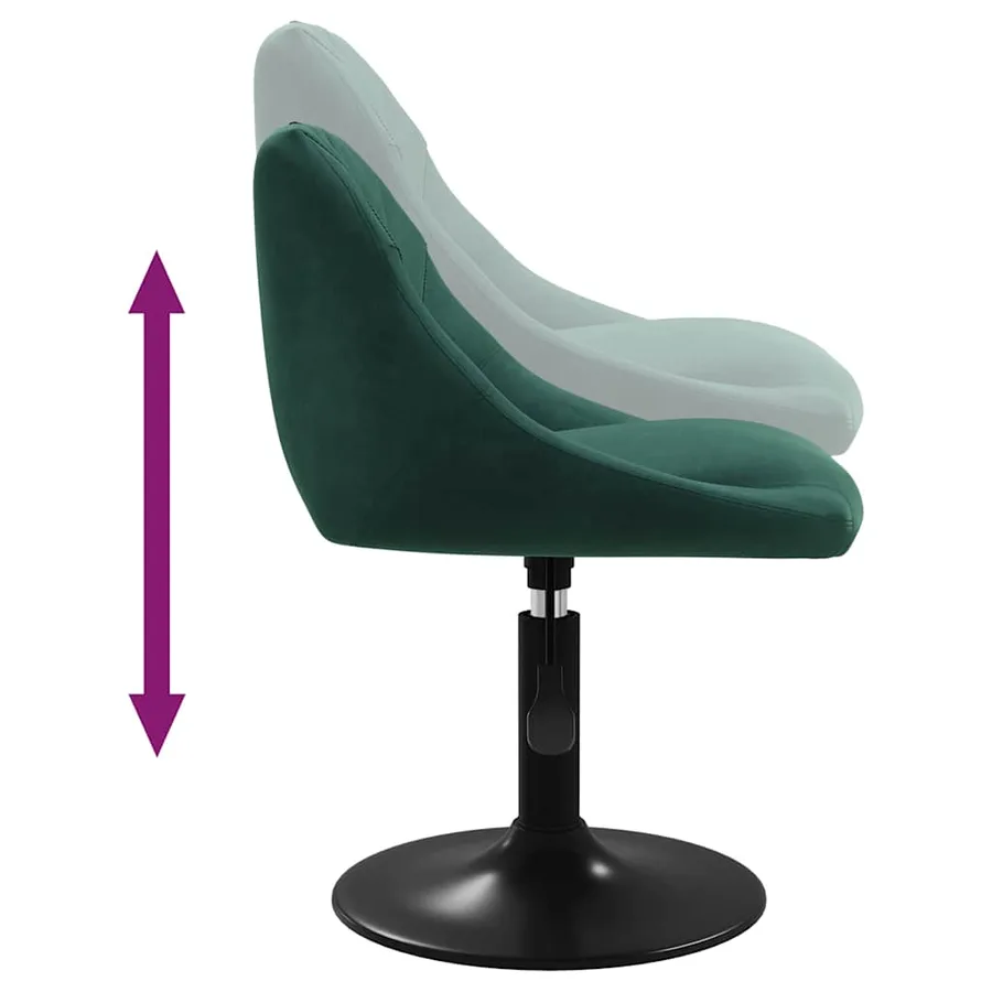 Chaises pivotantes à manger lot de 4 vert foncé velours - 7