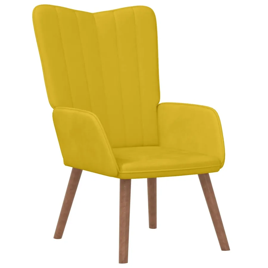 Chaise de relaxation Jaune moutarde Velours - 2