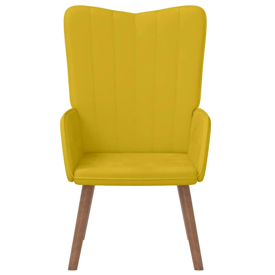 Chaise de relaxation Jaune moutarde Velours - 3