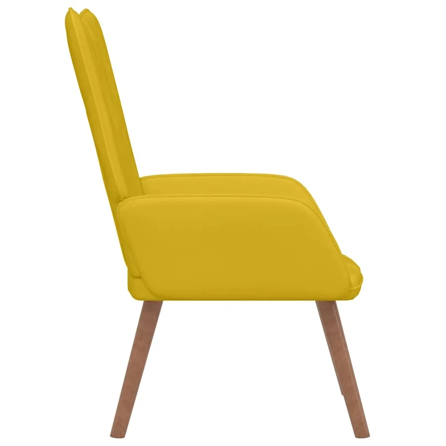 Chaise de relaxation Jaune moutarde Velours - 4