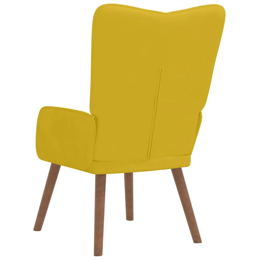 Chaise de relaxation Jaune moutarde Velours - 5