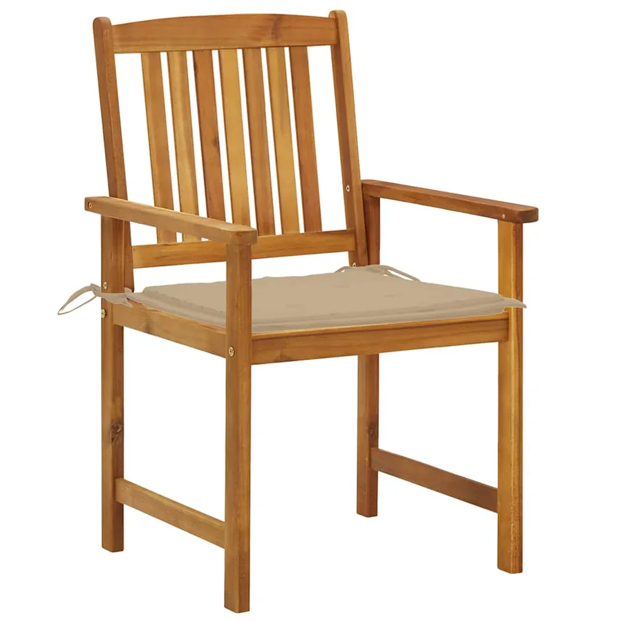 Chaises de jardin avec coussins lot de 2 Bois d'acacia massif - 2