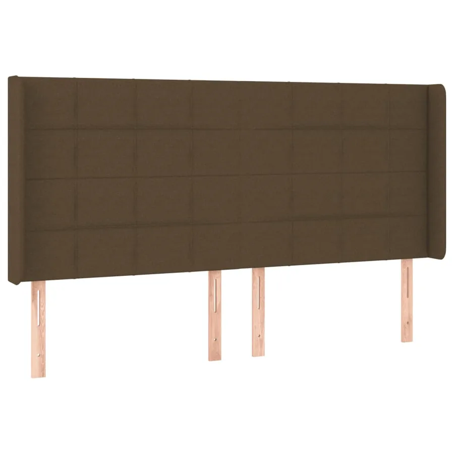 Tête de lit à LED Marron foncé 203x16x118/128 cm Tissu - 3