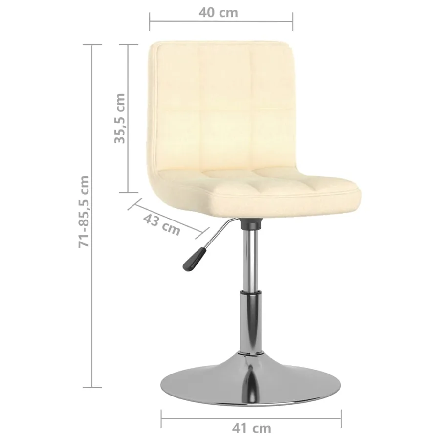 Tabouret de bar pivotant Crème Tissu - 9