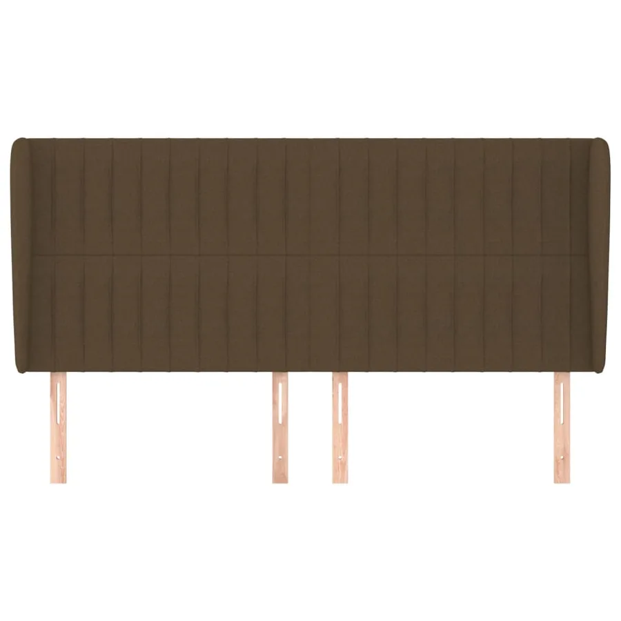 Tête de lit avec oreilles Marron foncé 183x23x118/128 cm Tissu - 3