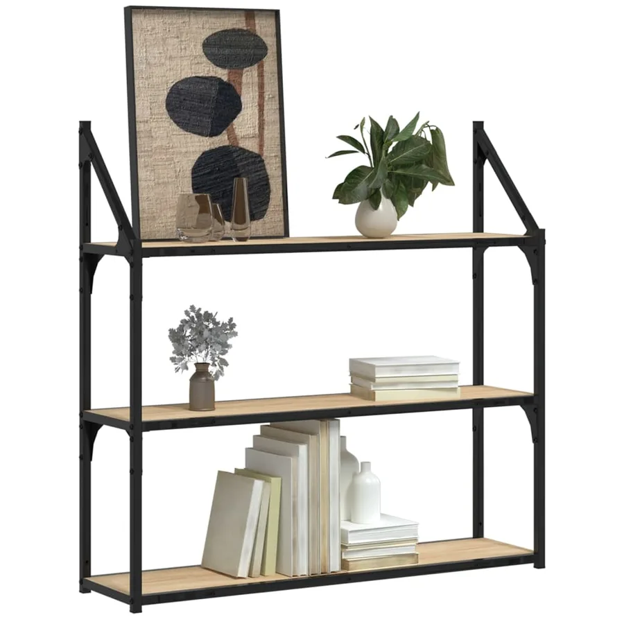 Étagère murale 3 niveaux chêne sonoma 80x21x78,5 cm - 3