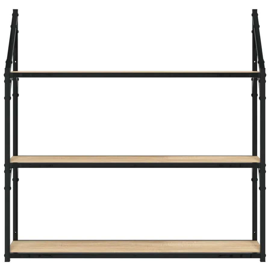 Étagère murale 3 niveaux chêne sonoma 80x21x78,5 cm - 4