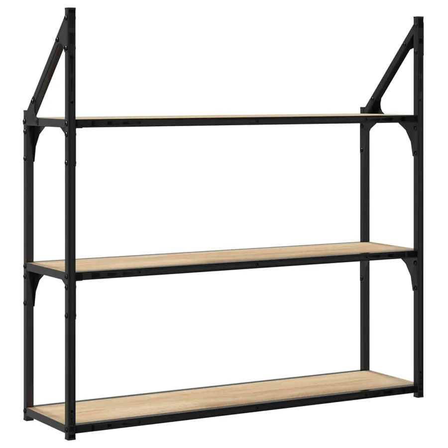 Étagère murale 3 niveaux chêne sonoma 80x21x78,5 cm - 6