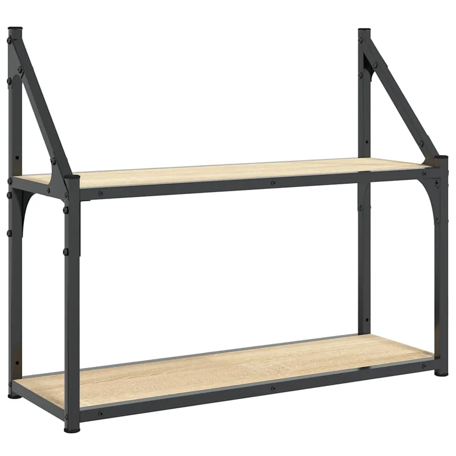 Étagère murale à 2 niveaux Chêne Sonoma 60 x 21 x 51 cm Bois d'ingénierie - 2