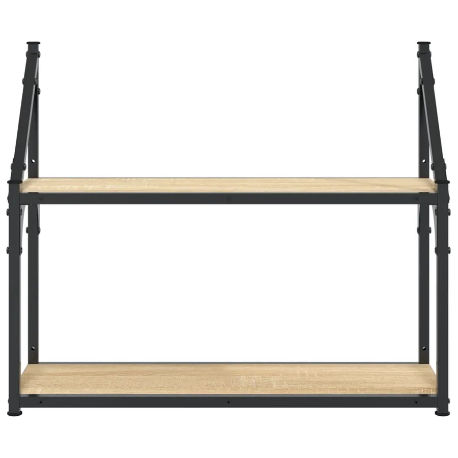 Étagère murale à 2 niveaux Chêne Sonoma 60 x 21 x 51 cm Bois d'ingénierie - 4