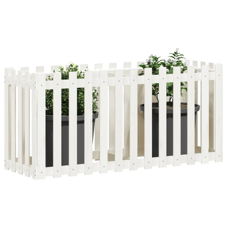 Lit surélevé de jardin design de clôture 150x50x70cm pin massif - 3