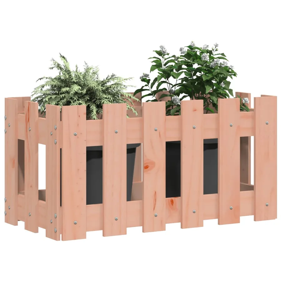 Jardinière avec design de clôture 60x30x30 cm douglas massif - 3
