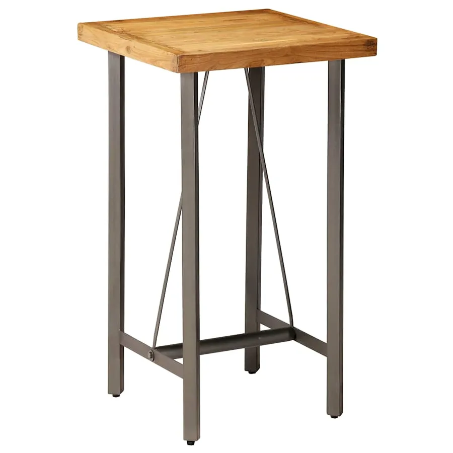 Table de bar Teck recyclé massif 60x60x107 cm - 11