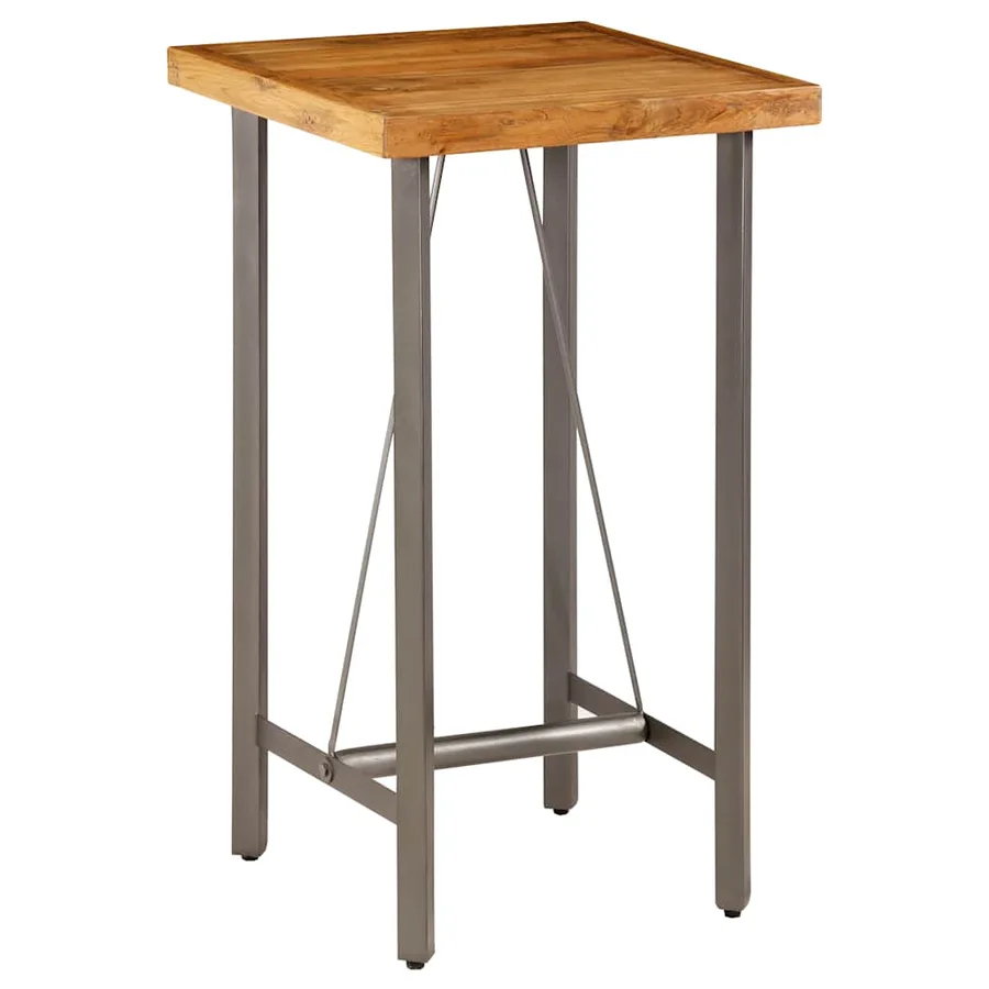Table de bar Teck recyclé massif 60x60x107 cm - 8