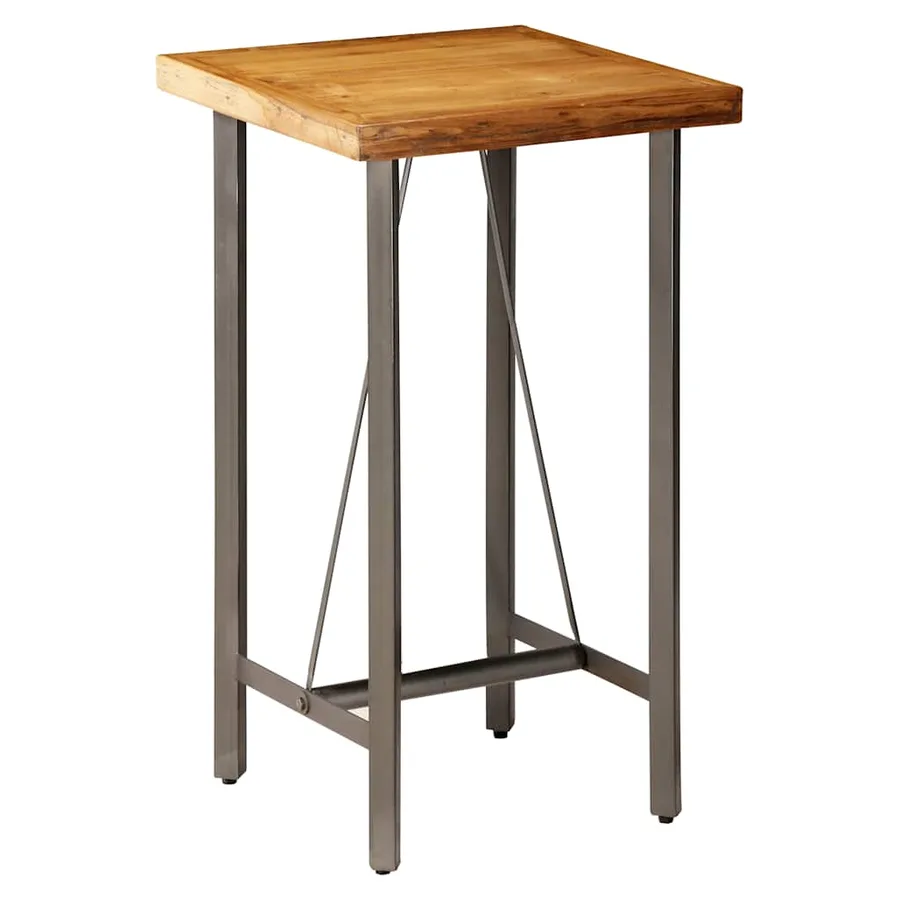 Table de bar Teck recyclé massif 60x60x107 cm - 9