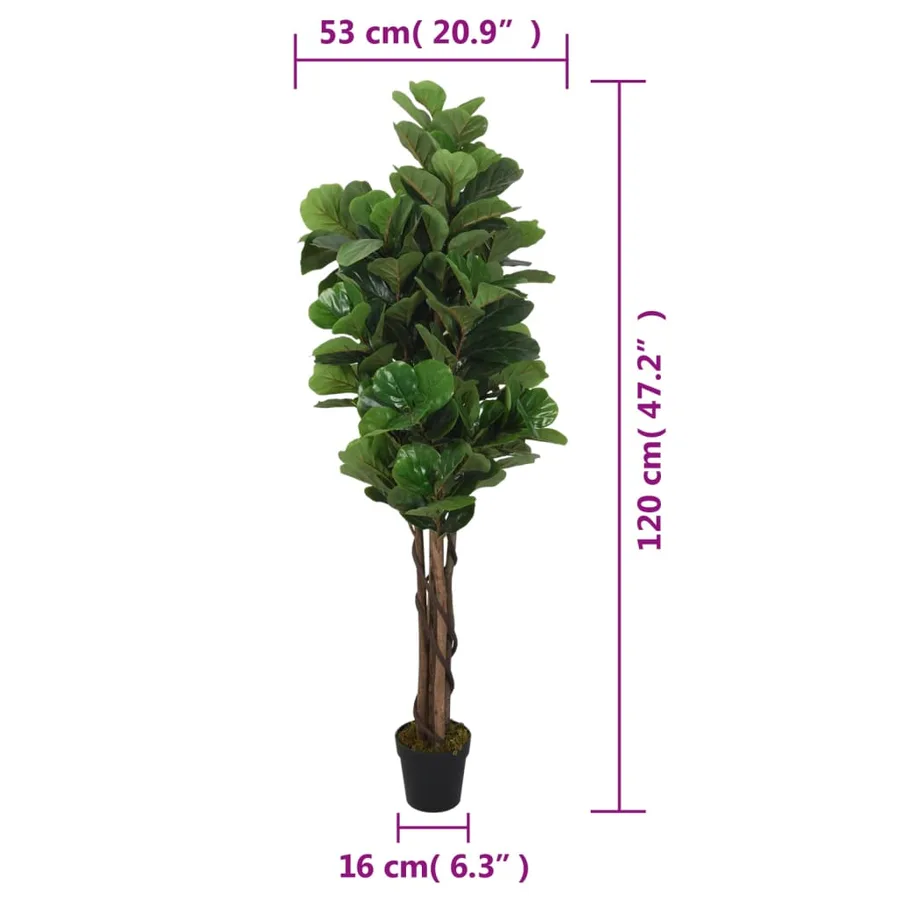 Ficus lyrata artificiel 134 feuilles 120 cm vert - 5