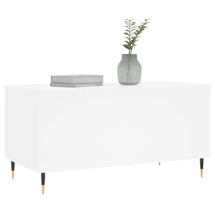 Table basse Blanc 90x44,5x45 cm Bois d'ingénierie - 3