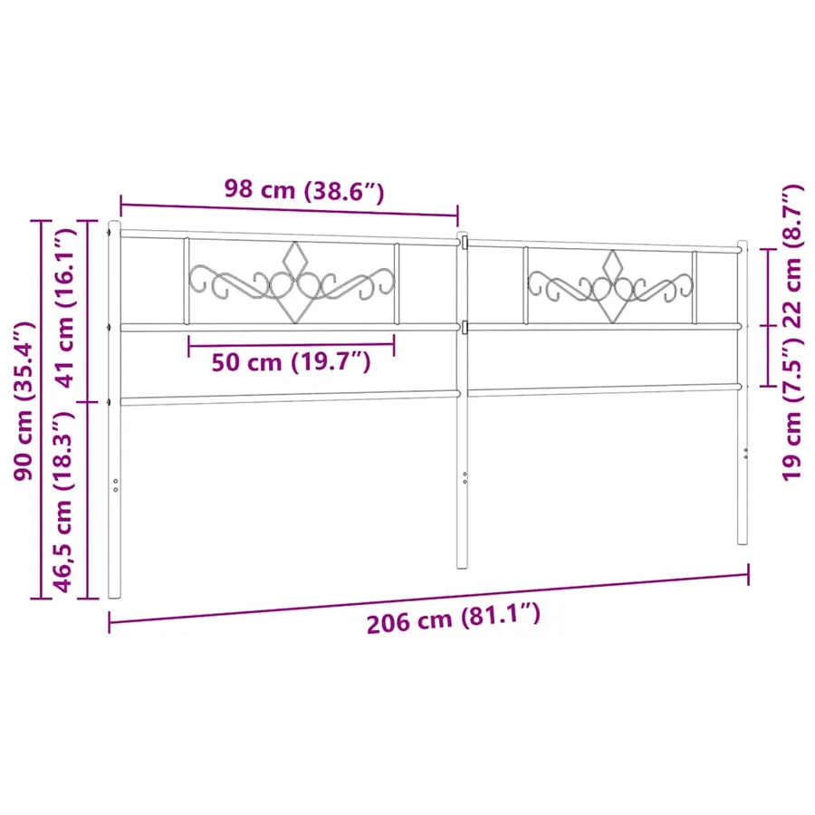 Tête de lit de remplacement métal blanc 200 cm - 7