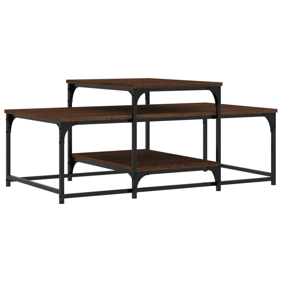 Table basse chêne marron 102x60x45 cm bois d'ingénierie - 2