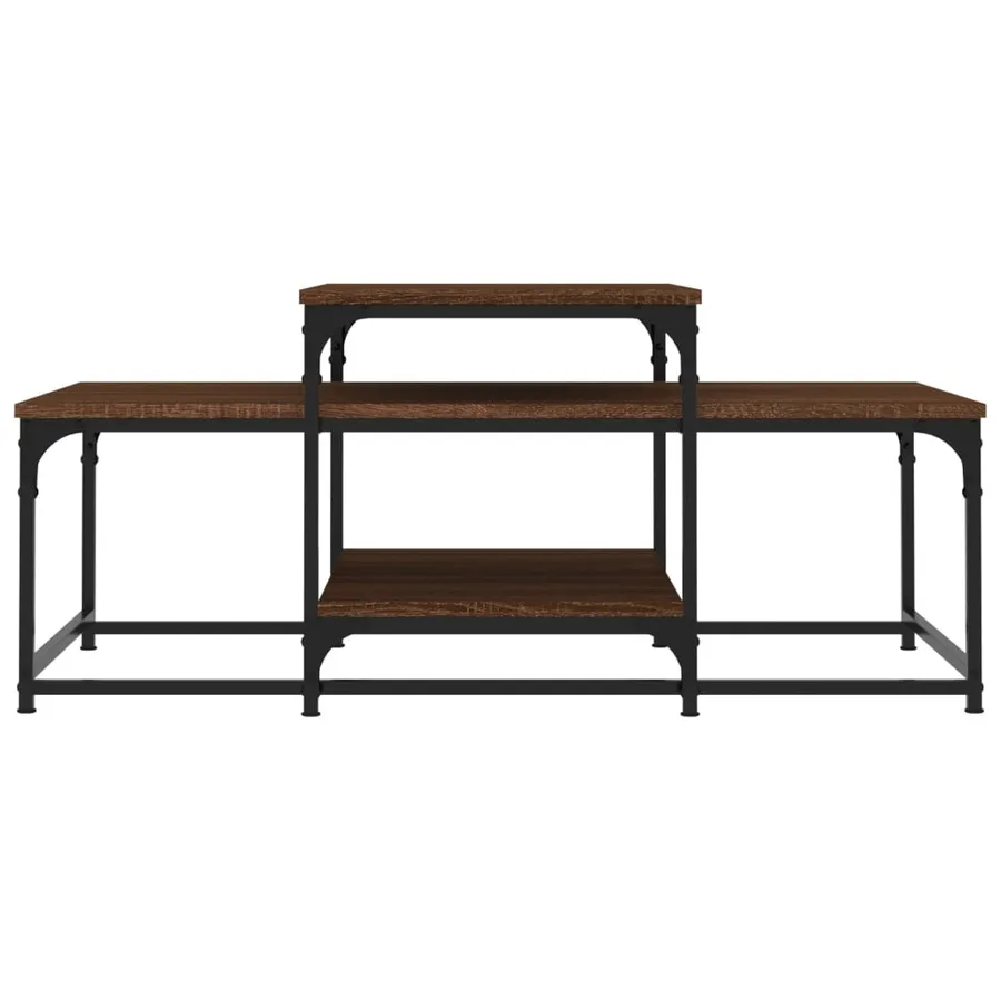 Table basse chêne marron 102x60x45 cm bois d'ingénierie - 4
