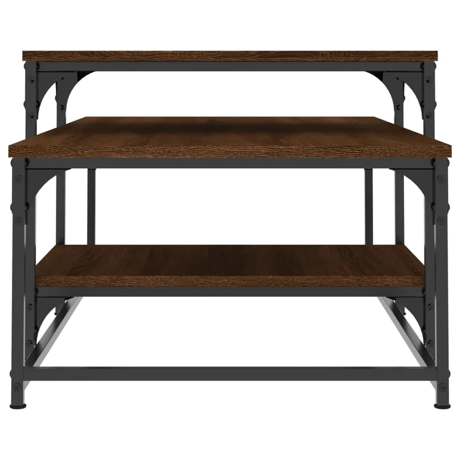 Table basse chêne marron 102x60x45 cm bois d'ingénierie - 5